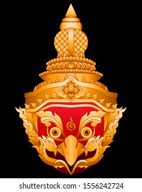 Thai art Garuda head graphic vector