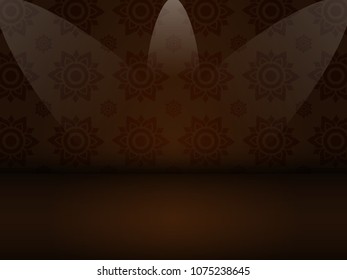 Thai art golden brown pattern seamless on black background with copy space.vector illustration eps10