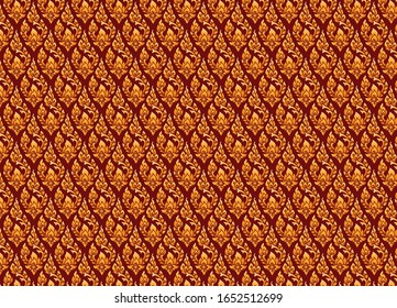 Vectores gráficos de fondo de motivos dorados de arte tailandés