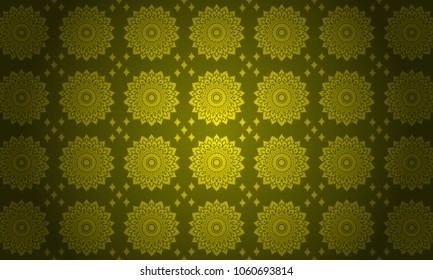 Thai art golden pattern seamless on black background.vector illustration eps10