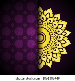 Thai art golden pattern seamless on black background.vector illustration eps10
