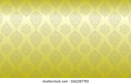 Thai art golden pattern seamless on black background.vector illustration eps10