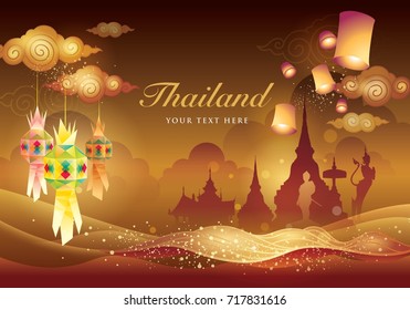 Thai art graphic vector, Thai Tradition background. Thai art graphic vector, Thai Tradition background.