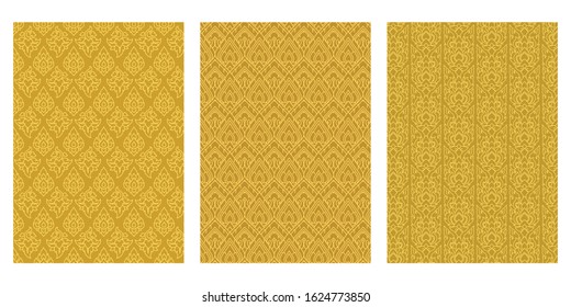 Thai Art Leaf, Flame Stripe Abstract Vector Background Collection