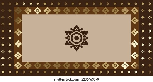 Patrón de fondo de arte tailandés de lujo. Lujoso, ideal para imprimir en tela o papel para papel de pared, textil, envoltura.  folletos, afiches, web, banner, folleto e ilustración vectorial del concepto de tarjeta