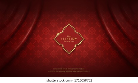 Thai art luxury banner, background pattern decoration for printing, flyers, poster, web, banner, brochure and card concept vector illustration