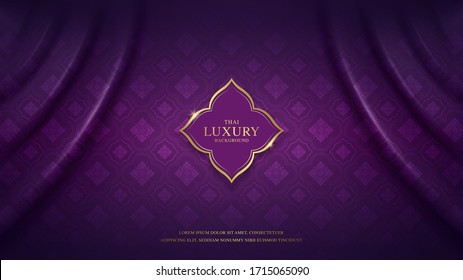 Thai art luxury banner, background pattern decoration for printing, flyers, poster, web, banner, brochure and card concept vector illustration