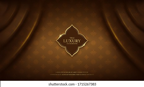 Thai art luxury banner, background pattern decoration for printing, flyers, poster, web, banner, brochure and card concept vector illustration