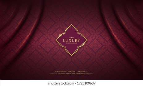 Thai art luxury banner, background pattern decoration for printing, flyers, poster, web, banner, brochure and card concept vector illustration