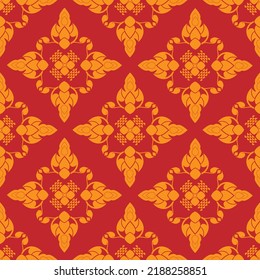 Thai art luxury banner, background pattern decoration for printing, flyers, poster, web, banner, brochure and card concept vector illustration Thai art Pattern Seamless