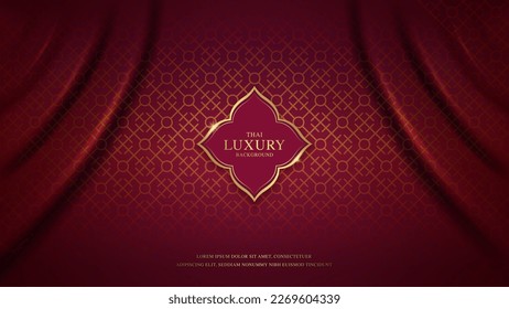 Thai art luxury banner, background pattern decoration for printing, flyers, poster, web, banner, brochure and card concept vector illustration