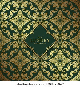 Thai art luxury temple, background pattern decoration for printing, flyers, poster, web, banner, brochure and card concept vector illustration