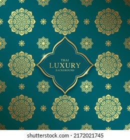 Thai art luxury temple, background pattern decoration for printing, flyers, poster, web, banner, brochure and card concept vector illustration