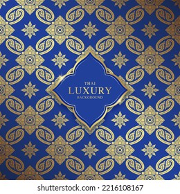 Luxluxuriöse Thai-Kunst-Tempel, Hintergrundmuster-Dekoration für den Druck, Flyer, Poster, Web, Banner, Broschüre und Kartenkonzept Vektorgrafik