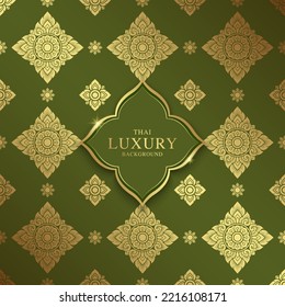 Thai art luxury temple, background pattern decoration for printing, flyers, poster, web, banner, brochure and card concept vector illustration
