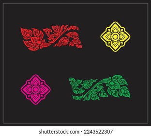 thai art luxury temple, background pattern decoration for printing, flyers, poster, web, banner, brochure and card concept vector illustration