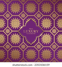 Thai art luxury temple, background pattern decoration for printing, flyers, poster, web, banner, brochure and card concept vector illustration