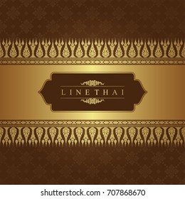 Thai art luxury temple, background pattern decoration for printing, flyers, poster, web, banner, brochure and card concept vector illustration