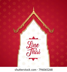 Thai art luxury temple, background pattern decoration for printing, flyers, poster, web, banner, brochure and card concept vector illustration