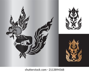 thai art new creative in black and gold