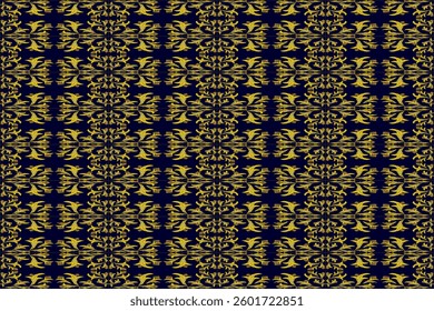 thai art pattern in black background. Gold  leaves, design ornament  style for wallpaper,  carpet, or what ever you need.

