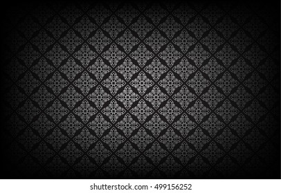 Thai art pattern on black background.vector illustration