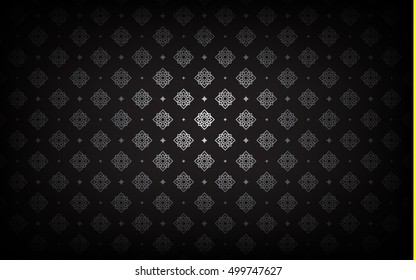 Thai art pattern on black background.vector illustration