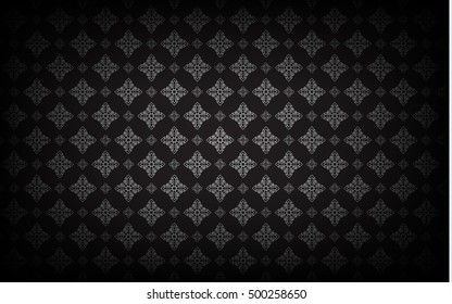 Thai art pattern on black background.vector illustration