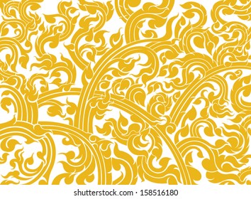 Thai Art Pattern On A White Background