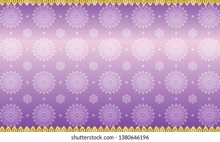 Thai art pattern seamless bright purple and yellow background.vector illustration eps10.