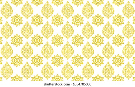 Thai art pattern seamless white background.vector illustration eps10