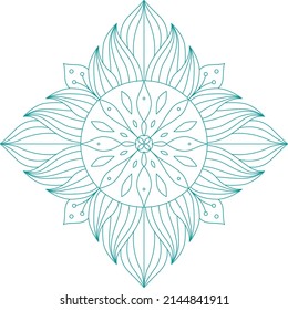 Thai art pattern for tattoo, decoration, packaging, card. Coloring book page. Doodle floral on white background.