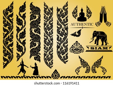 Thai art pattern vector