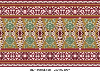 Thai art pattern vector seamless ,line Thai ,luxury Asian style , for fabric print ,cloth , embroidery,background ,wallpaper,or any decoration.
