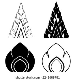 Thai art pattern-inspired decorative doodle and silhouette in a religious setting Buddhist art and ornaments are beautiful examples of traditional Asian culture.