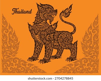 Thai art, perfect art, Thai patterns, t-shirts, posters, cards, vector illustrations, Thai elephant drawings, lions, nagas, garudas, Thai patterns