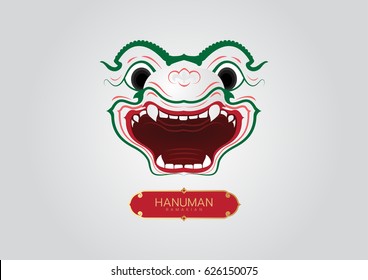 Thai Art Ramayana hanuman-monkey styethai vector laithai