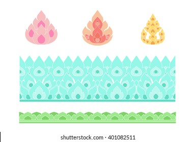 Thai art seamless boarder pattern