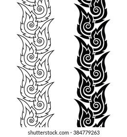 Thai art seamless long pattern - Lai Thai  