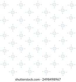 Thai art, small and large line flower pattern, geometric pattern, blue, white background for background decoration, fabric pattern, vector illustration.