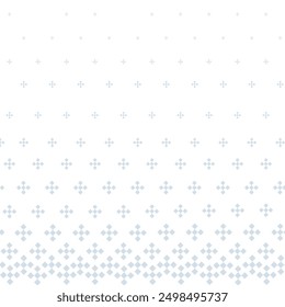 Thai art, small and large square flower pattern, blue diamond geometric pattern, gray color, white background for background decoration, fabric pattern, vector illustration.