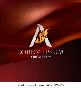 Thai art style A Branding Identity Corporate vector logo design template 