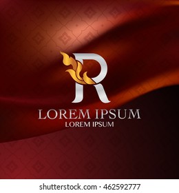 Thai art style R Branding Identity Corporate vector logo design template 