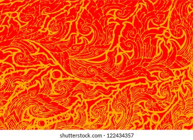 Thai Art Wall Pattern Style Vector, EPS 10.