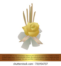 Thai Artificial Funeral Daffodil Flower or Dok mai chan , hand draw sketch vector. sandalwood flower-laying ceremony for mourn to king of thailand pass away .