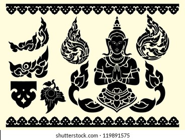 Thai arts and pattern vector