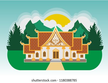 Thai Asian Temple  Vector
