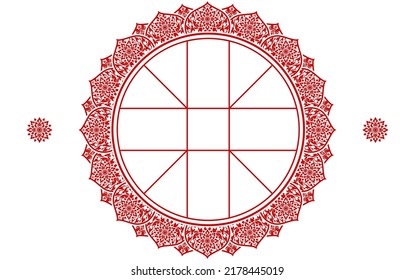 Thai astrology wheel chart Symbol of Thai astrology.
on color background.