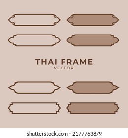 Thai backdrop frame vector five styles on white background. Traditional style in Thailand. Must use in temples or buddha rooms. Line Thai style.