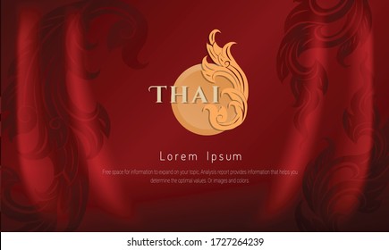 Thai background of flower element, Thai pattern traditional concept, Asian traditional art design. Vector illustration.